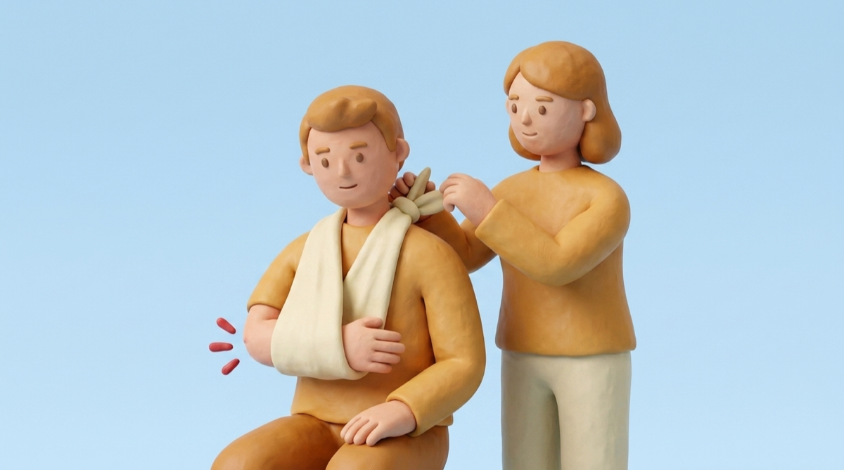 ثبّت الطرف كما هو ولا تحاول فرده — والحمالة من وشاح تكفي حتى التصوير