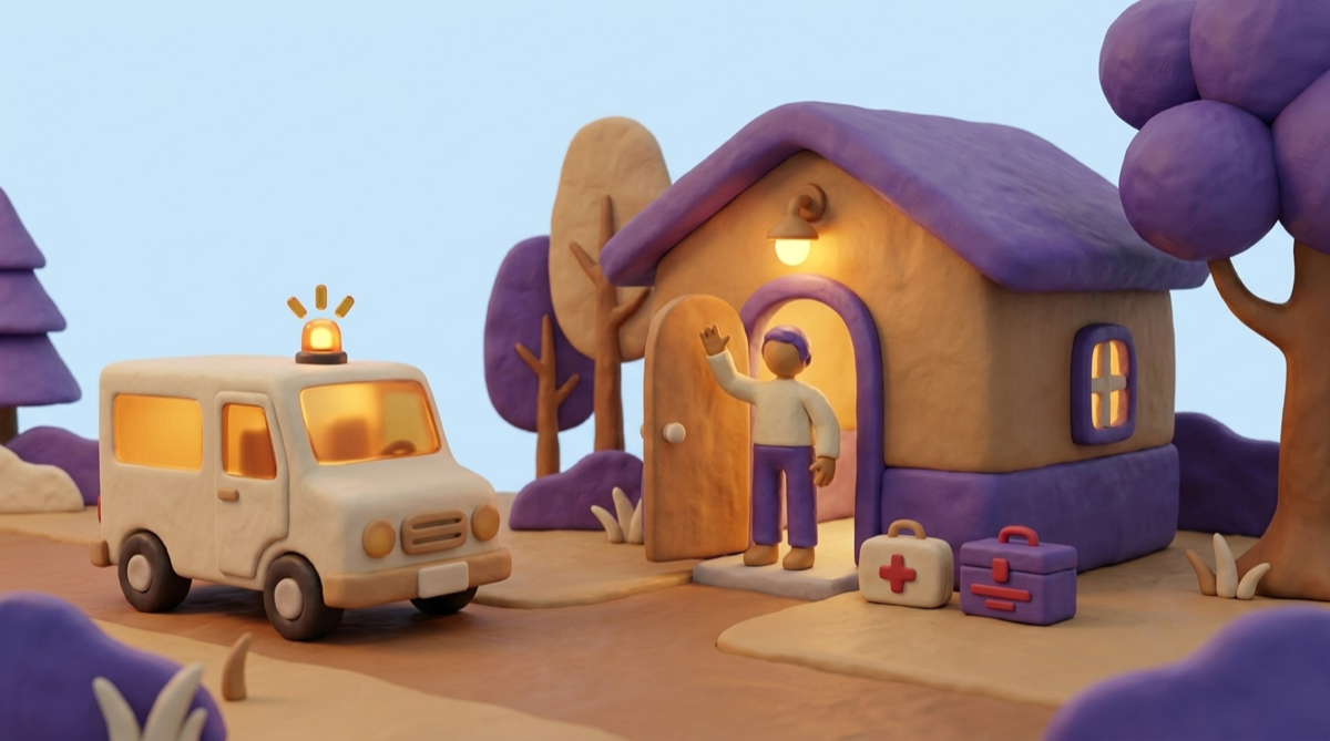 An open door, a greeter, a clear path, and a ready medicine bag