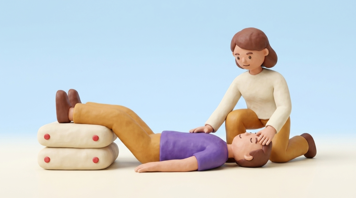 Lay them down and raise the legs — not awake in a minute? Recovery position and 998