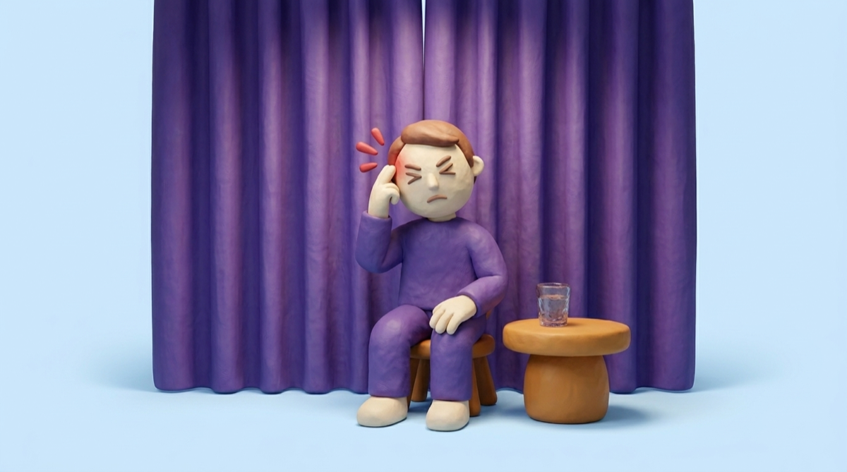 Your painkiller early + a dark quiet room — and the headache